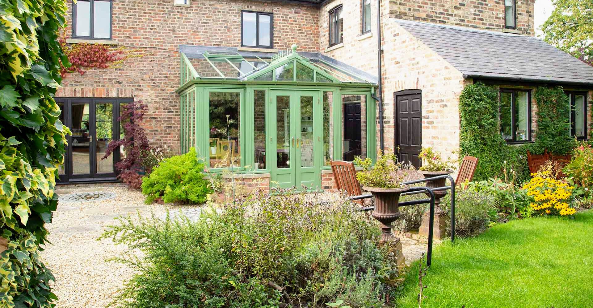 Beautifully repaired traditional timber framed conservatory in stunning back garden